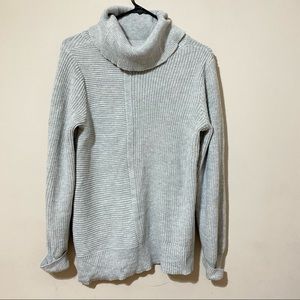 Gray turtleneck sweater